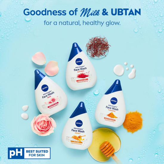 NIVEA Milk Delights Face Wash Caring Rosewater For Sensitive Skin 50ml, 50 ml