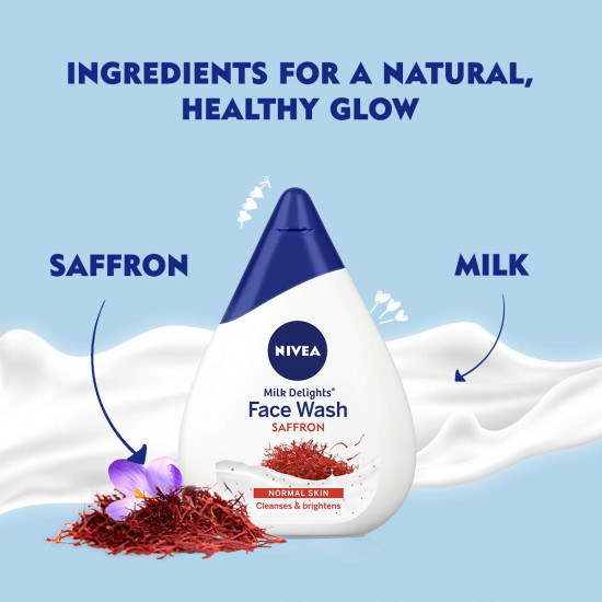 NIVEA Milk Delights Face Wash Precious Saffron For Normal Skin 100ml, 100 ml