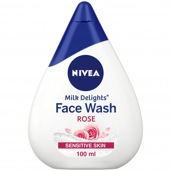 NIVEA Milk Delights Face Wash Caring Rosewater For Sensitive Skin 100ml, 100 ml