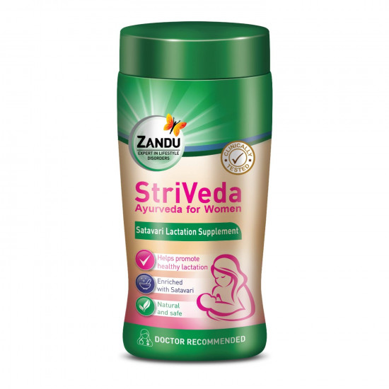 Zandu StriVeda Satavari Lactation Supplement for Increasing Breast Milk Supply, 210 g, Doctor Recommended, Natural and Safe