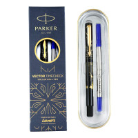 Parker Special Edition Vector Time Check Gold Trim Roller Ball Pen | Ink Color Blue | Navigator Technology | Moulded Cap & barrel in world wide time Zones