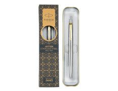 Parker Jotter Stainless Steel Gold Trim Ball Pen| Ink Color- Blue | Gift For Employees | Leading Pen For Corporate