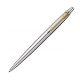 Parker Jotter Stainless Steel Gold Trim Ball Pen| Ink Color- Blue | Gift For Employees | Leading Pen For Corporate