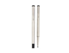 Parker Vector Stainless Steel Chrome Trim Roller Ball Pen| Ink Color - Blue | Corporate Gift | Ideal For Professional Use