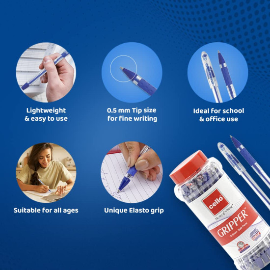 Cello Gripper Ball Pen Set - Pack of 25 (Blue) Cello Gripper Ball Pen Set - Pack of 25 (Blue)