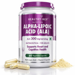 HealthyHey Nutrition Alpha Lipoic Acid - ALA-60 Veg. Capsules - Gluten Free & Non-GMO