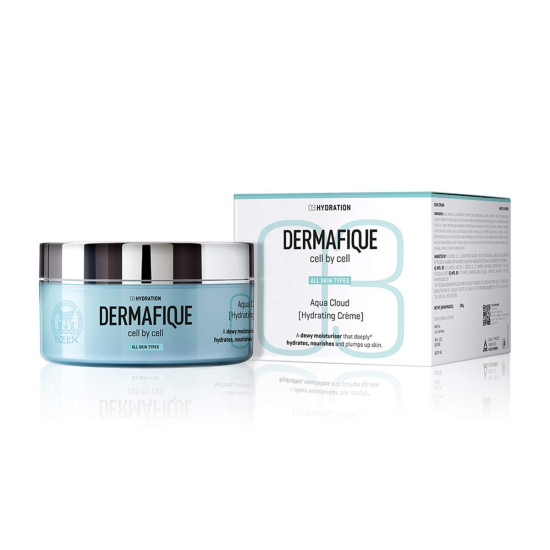 Dermafique Aqua Cloud Light Moisturising Crème, 200g for Normal, Oily, Dry and Combination Skin for Soft Hydrated Glowing Skin Face Cream with Vitamin E