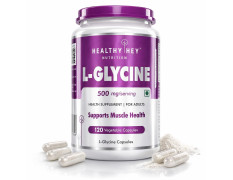 HealthyHey Nutrition L- Glycine - 500 mg - Support Brain and Sleep Health - 120 Veg. Capsules