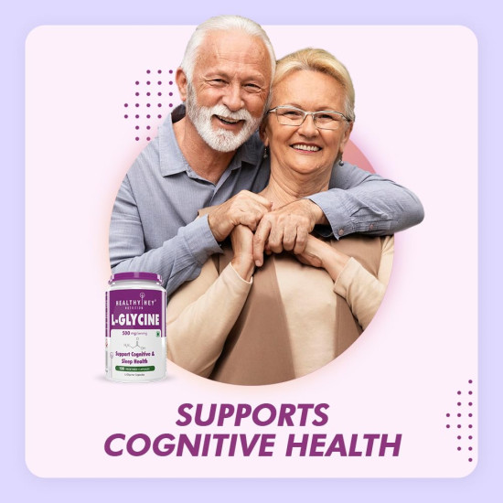 HealthyHey Nutrition L- Glycine - 500 mg - Support Brain and Sleep Health - 120 Veg. Capsules