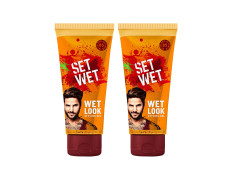Set Wet Daily Hair Styling Gel for Men Wet Look, Alcohol Free, Pro Vitamin B5, Light Hold & Shine, Tube 100 ml (Pack of 2)