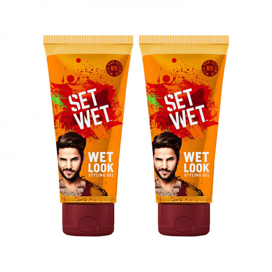 Set Wet Daily Hair Styling Gel for Men Wet Look, Alcohol Free, Pro Vitamin B5, Light Hold & Shine, Tube 100 ml (Pack of 2)