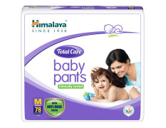 Himalaya Total Care Baby Pants Diapers, Medium (M), 78 Count, (7 - 12 kg), With Anti-Rash Shield, Indian Aloe Vera and Yashad Bhasma, Silky Soft Inner Layer