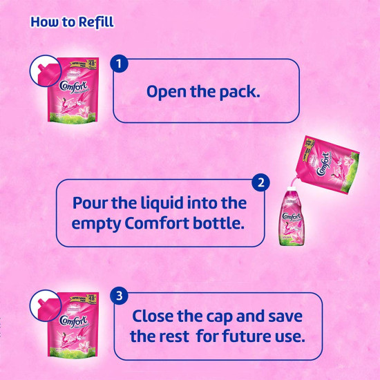 Comfort Lily Fresh Fabric Conditioner 2 L Refill Pack | After Wash Liquid Fabric Softener (Offer Pack) | Softness, Shine & Long Lasting Freshness