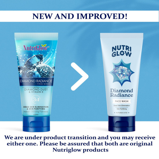 NutriGlow Diamond Radiance Face Wash With Diamond Dust & Vitamin E For Glowing Skin Skin Purifying Hydrated Skin (65ml)