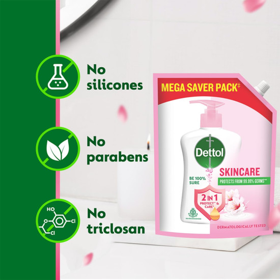 Dettol Liquid Handwash Refill – Skincare Hand Wash- 1350ml | pH Balanced | 10x Better Germ Protection