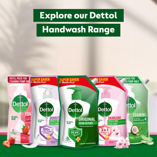 Dettol Liquid Handwash Refill – Skincare Hand Wash- 1350ml | pH Balanced | 10x Better Germ Protection