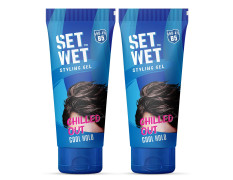 Set Wet Styling Hair Gel for Men - Casually Cool, 100gm (Pack of 2)| Medium Hold, High Shine | For Medium to Long Hair |No Alcohol, No Sulphate