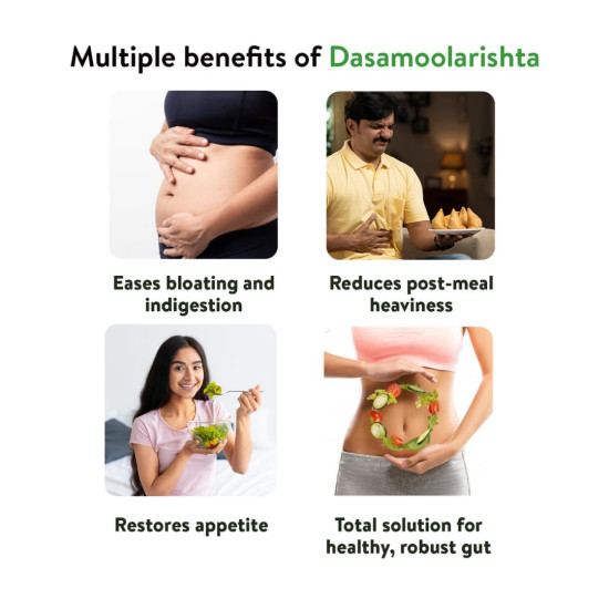 Kerala Ayurveda Dasamoolarishta 450 ml | Digestive Tonic | For Bloating and Indigestion | For Gut Health & Gas relief | Relieves Abdominal Discomfort, Heaviness | Better Digestive Health | No Artificial Flavors | With Dasamoola, Guduchi, Triphala, Jee