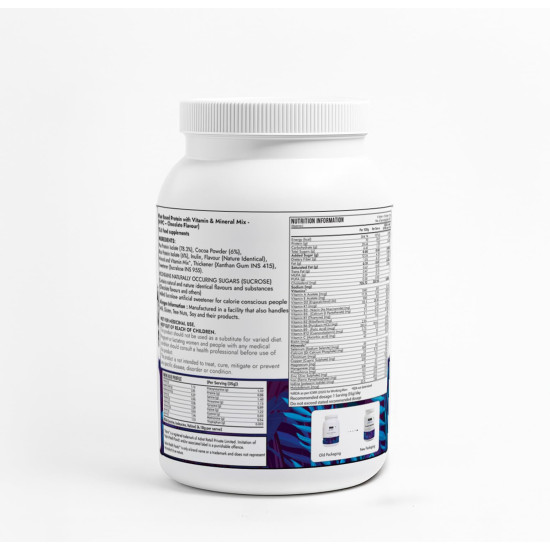 Kapiva Plant Protein | 25g Protein Per Scoop, Chocolate | With Vitamins & Minerals | Pea protein Isolate - 1Kg