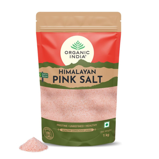 A TATA Product - Organic India Pink Rock Salt, 1Kg Pouch