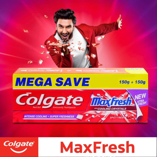 Colgate Maxfresh Spicy Fresh Red Gel Toothpaste - 300 g and Colgate Toothpaste Active Salt - 300 g (Natural - Saver Pack)