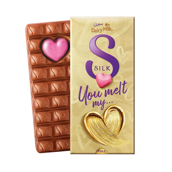 Cadbury Dairy Milk Silk Valentine's Heart Blush Chocolate Bar Gift Pack, 250 g