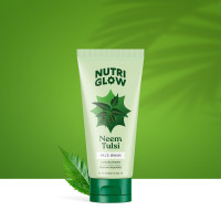 Nutriglow Neem & Tulsi Face Wash With Aloe Vera Extract For Cleanser, Pimple Care Solution, Fresh Feel Purifying, Removes Impurities, 65ml Each, Pack of 2