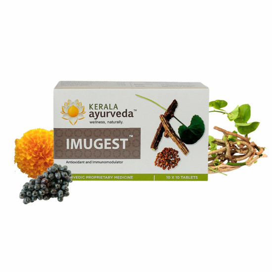 Kerala Ayurveda Imugest Tablets| Natural Immunomodulator | Ayurveda Immunity Booster Tablets| Antioxidant Supplement | 100% Ayurvedic | With Aswagandha, Guduchi, Haridra, and Zandu