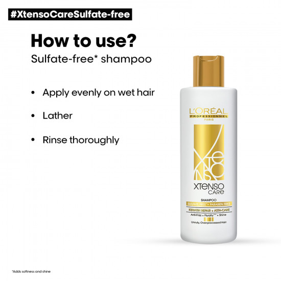 L'OREAL PROFESSIONNEL PARIS Xtenso Care Sulfate-Free* Shampoo 250 Ml, For All Hair Types