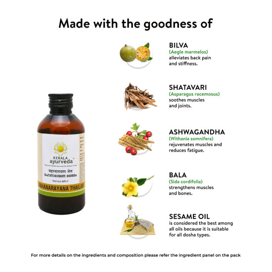 Kerala Ayurveda Mahanarayana Thailam - 200 ml (Pack of 3)