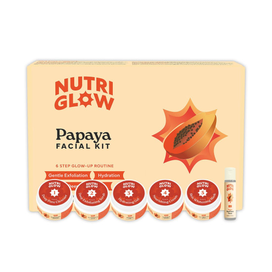 NutriGlow Papaya Fruit Facial Kit for Men, Women for Glowing Skin (250 gm + 10 ml) NutriGlow Papaya Fruit Facial Kit for Men, Women for Glowing Skin (250 gm + 10 ml)