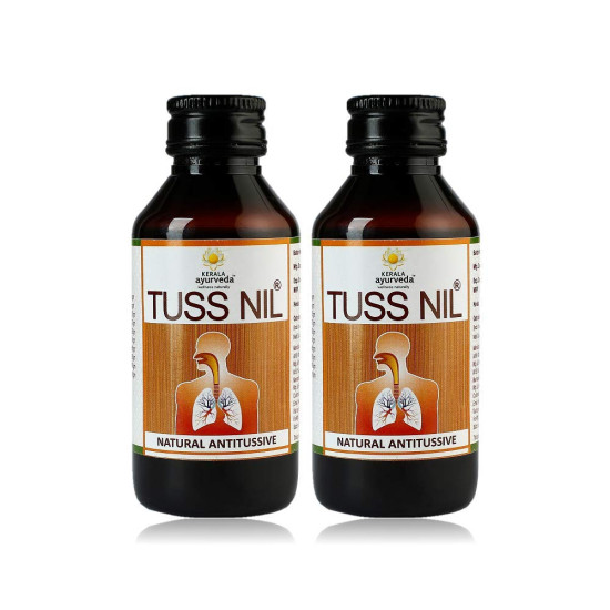 Kerala Ayurveda Tuss Nil Syrup 100 ml | Natural Antitussive| Syrup For Dry Cough| With Vasa, Kasamarda, Yashti, Bharngi, Sunthi, and Karpooravalli (Pack of 2)