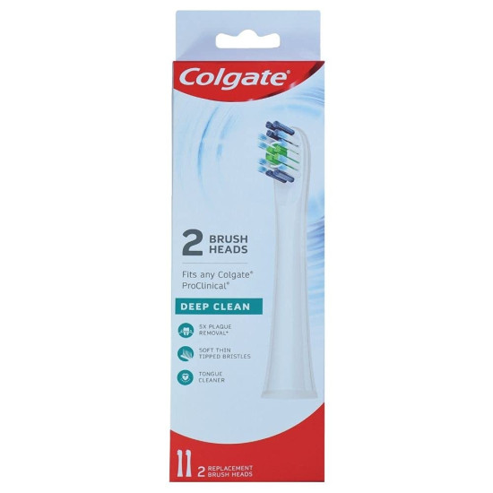 Colgate ProClinical 150 Battery Powered Electric Toothbrush Refills for adults - 2 Pieces