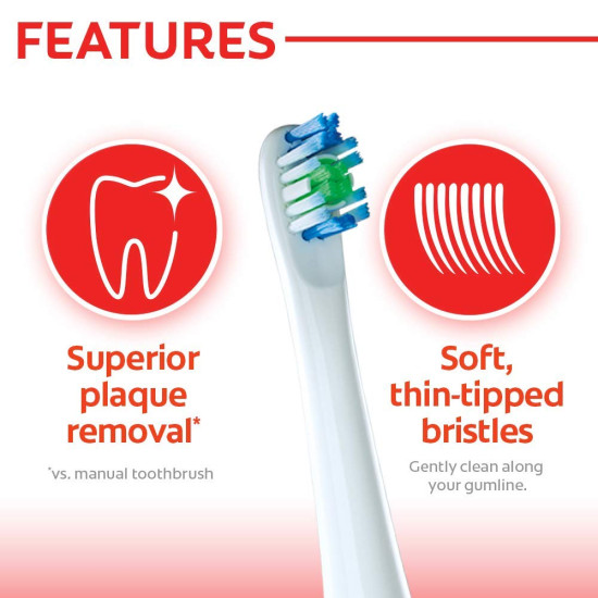 Colgate ProClinical 150 Battery Powered Electric Toothbrush Refills for adults - 2 Pieces