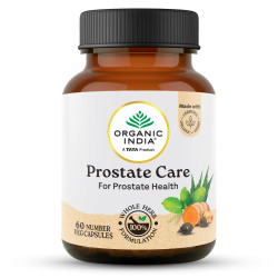 A TATA Product - Organic India Prostate Care - 60 Veg Capsules, Supports Healthy Prostate & Urinary Tract Function & Restore Energy Level, Immunity & Male Reproductive Vitality, GMP & NPOP Certified