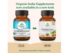 A TATA Product - Organic India Prostate Care - 60 Veg Capsules, Supports Healthy Prostate & Urinary Tract Function & Restore Energy Level, Immunity & Male Reproductive Vitality, GMP & NPOP Certified