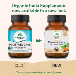 A TATA Product - Organic India Prostate Care - 60 Veg Capsules, Supports Healthy Prostate & Urinary Tract Function & Restore Energy Level, Immunity & Male Reproductive Vitality, GMP & NPOP Certified