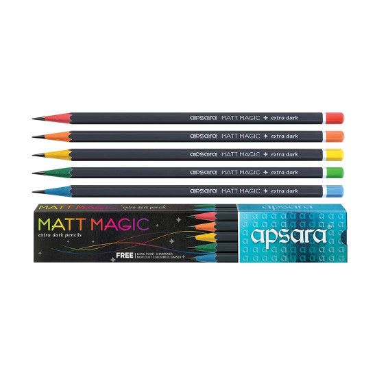 Apsara Matt Magic Extra Dark Pencil-Pack Of 20, Ink black