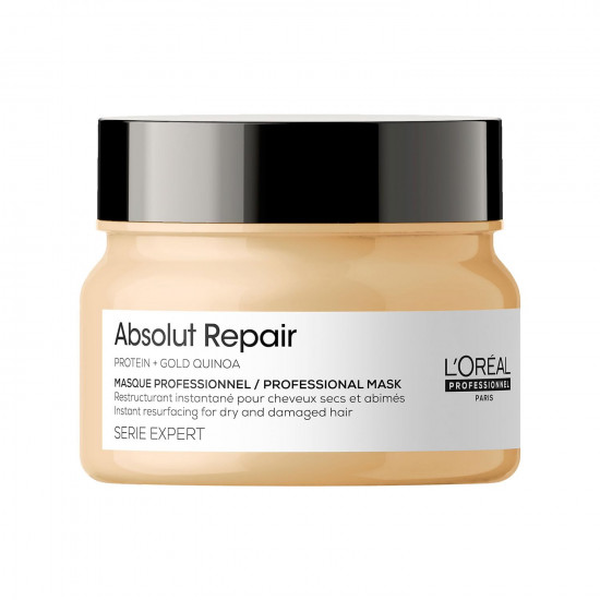 L'OREAL PROFESSIONNEL PARIS Serie Expert Absolut Repair Mask |Dry Hair Mask Provides Deep Conditioning & Strength | With Gold Quinoa & Wheat Protein (250Gms)