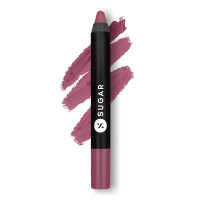 SUGAR Cosmetics Matte as Hell Crayon Lipsticks for Women | Lasts Up To 8+ Hours | Lip Crayon with Sharpener | 2.8gm - 25 Lily Aldrin