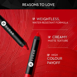 SUGAR Cosmetics Matte as Hell Crayon Lipsticks for Women | Lasts Up To 8+ Hours | Lip Crayon with Sharpener | 2.8gm - 25 Lily Aldrin