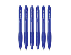 uni-ball Click Gel X SGR7 0.7 mm Retractable Gel Pens, Blue Ink, Pack of 6
