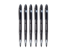 uni-ball Air UBA188M 0.5 mm Roller Ball Pens, Black Ink, Pack of 6