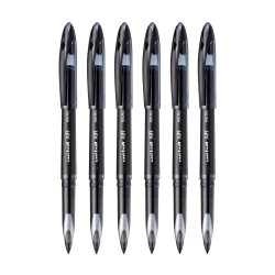 uni-ball Air UBA188M 0.5 mm Roller Ball Pens, Black Ink, Pack of 6