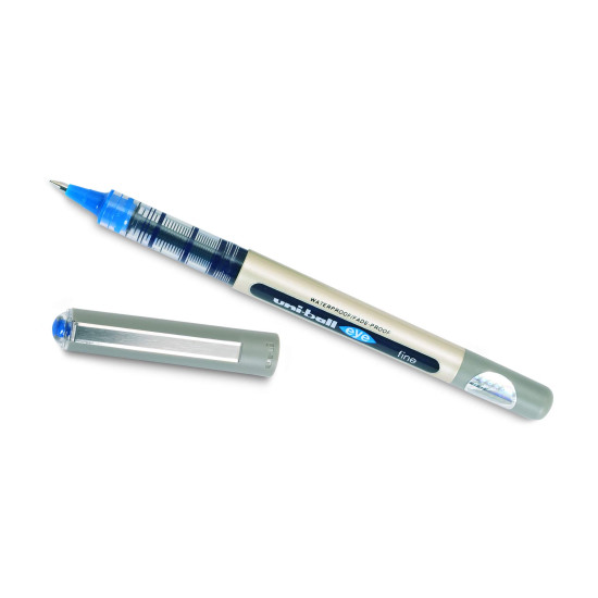 uni-ball Eye UB157 0.7mm Roller Ball Pen | Blue & Black Ink (Pack of 12)
