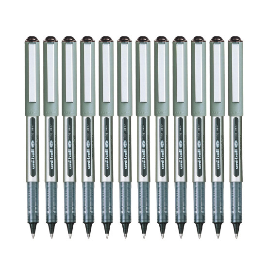 uni-ball Eye UB157 0.7 mm Roller Ball Pens, Black Ink, Pack of 12