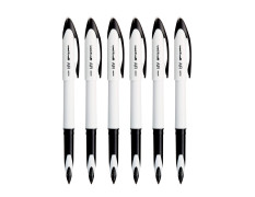 uni-ball Air UBA188ELM 0.5mm Roller Ball Pen | White Body, Blue Ink, Pack of 6