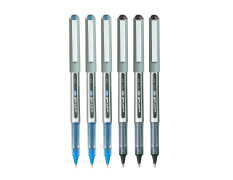 uni-ball Eye UB157 0.7 mm Roller Ball Pens, Blue & Black Ink, Pack of 6