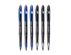 uni-ball Air UBA188M 0.5 mm Roller Ball Pens, Black & Blue Ink, Pack of 6