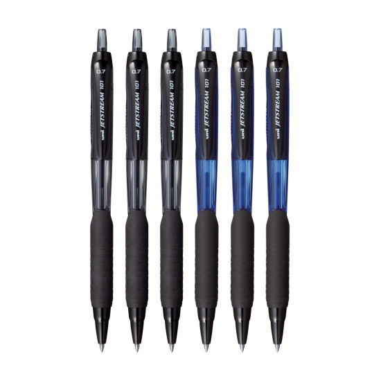 Uniball Jetstream Sxn101 0.7Mm Roller Ball Pen|Extremely Quick Drying Ink|Waterproof Pigment Ink|Smooth Long Lasting Smudge Free Ink|School&Office Stationery|6 Shades,Pack Of 6,Multi-coloured, Multi